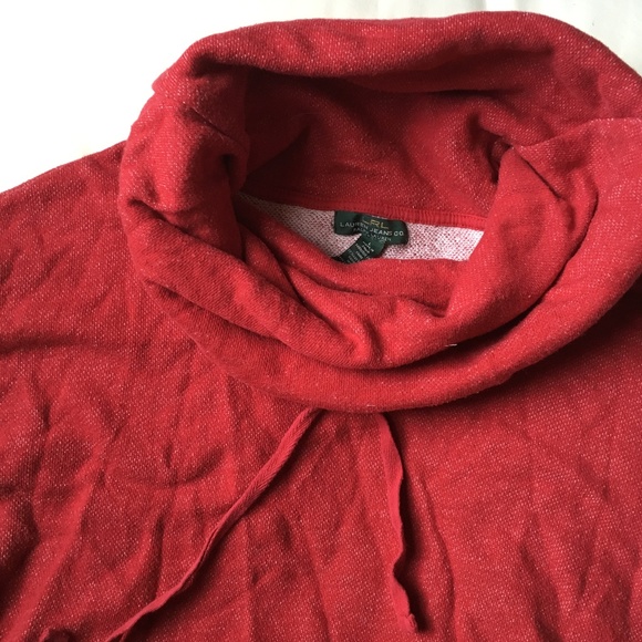 Red Flecked Ralph Lauren Cowel Sweatshirt - Picture 3 of 6